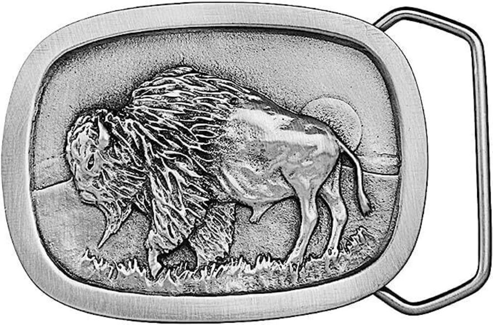 5006 Sun Bison Pewter Belt Buckle Made in USA